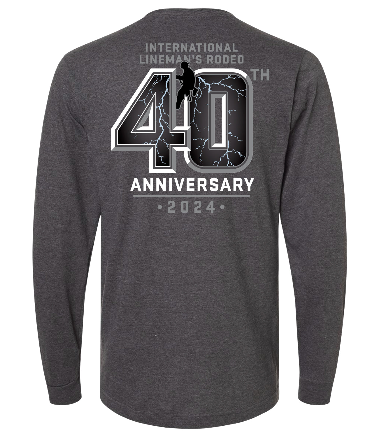 Lineman's Rodeo '24 - Lightning 40 Dk. Heather Long Sleeve