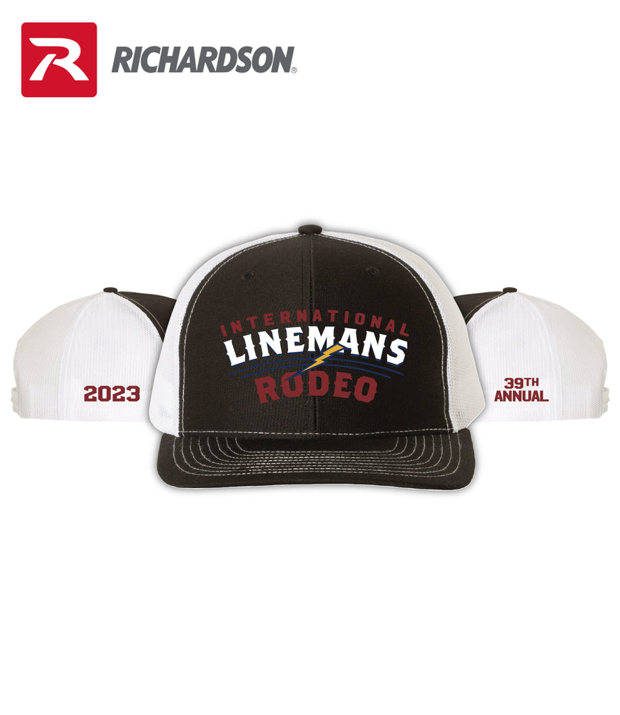 Lineman's Rodeo '23 - White/Black Adjustable Richardson Cap