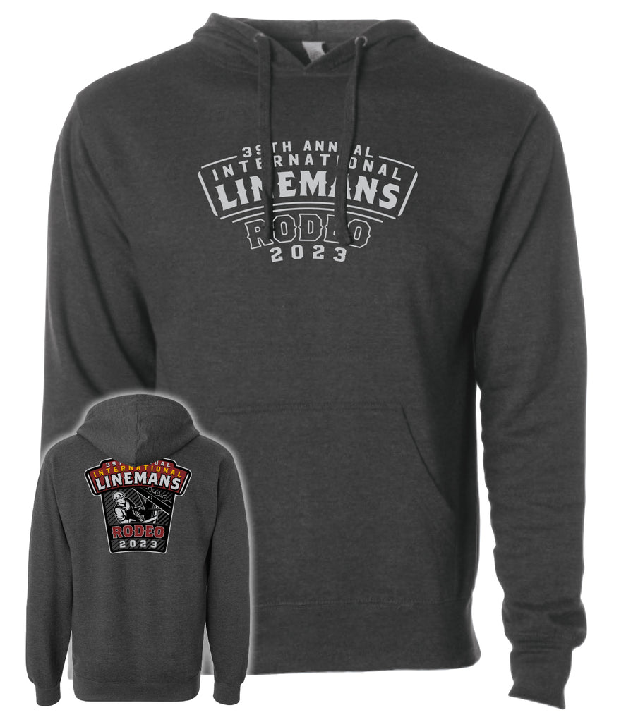 Lineman's Rodeo '23 - Emblem Charcoal Heather Hoodie