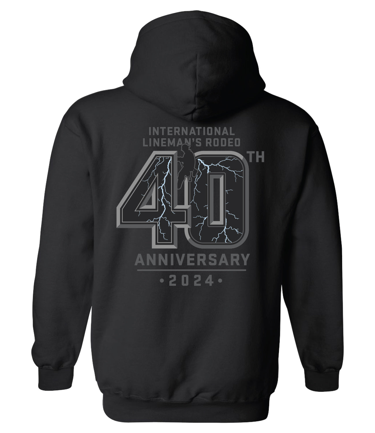 Lineman's Rodeo '24 - Lightning 40 Black Hoodie