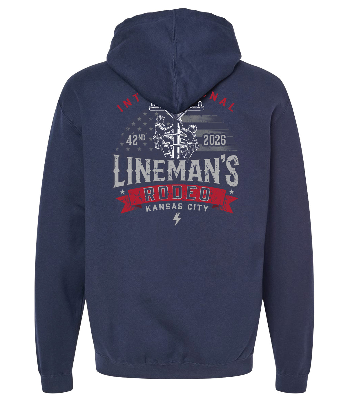 Lineman's Rodeo '26 | Patriotic Navy Hoodie