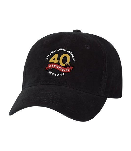 Lineman's Rodeo '24 - 40th Anniversary Black Dad Cap