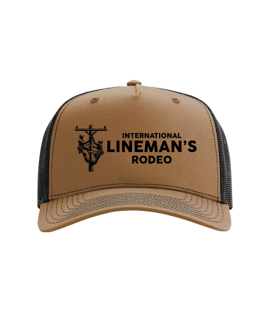 Lineman's Rodeo '26 | Logo Carmel/Black Trucker Cap