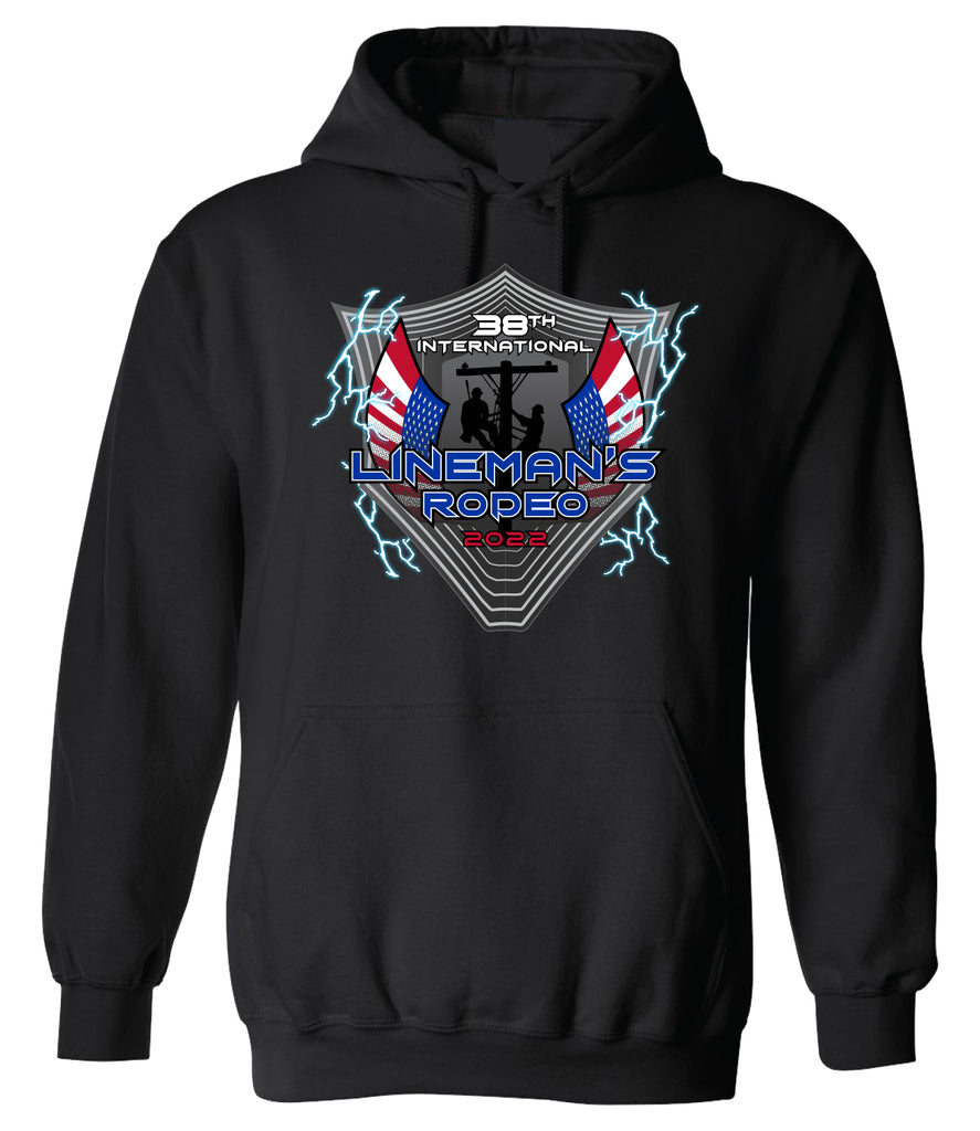 Lineman's Rodeo '22 - Patriot Crest Black Hoodie